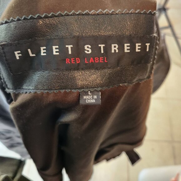 Vintage Fleet Street Red Label Black Leather Jacket Large Soft Blazer Style - Picture 5 of 7